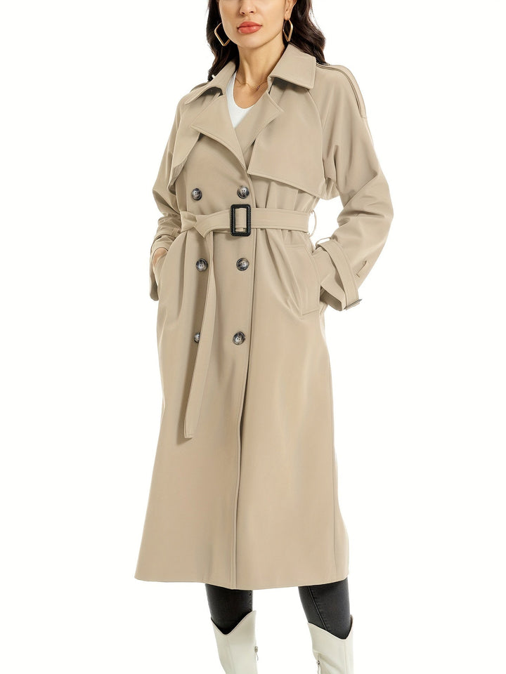 Women’s Elegant Plus Size Double Breasted Trench Coat | Ideal for Autumn/Winter