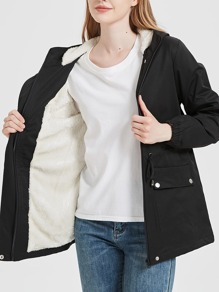 Stylish Fleece Parka Winter Jacket with Hood for Women | Perfect for Winter