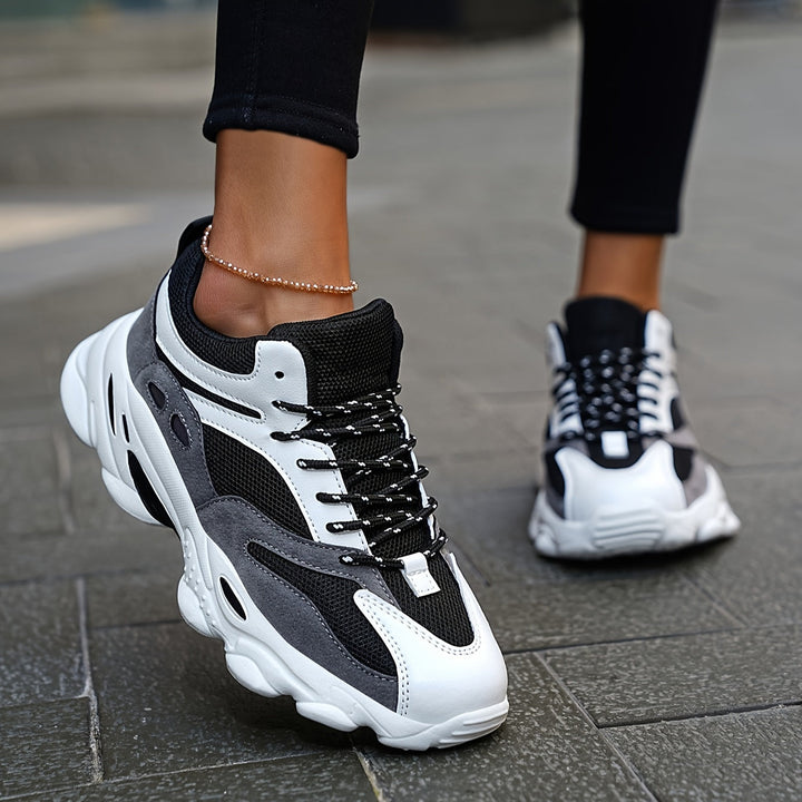 Stylish Thick Sole Shock-Absorbing Chunky Sneakers for Women | Comfortable Streetwear