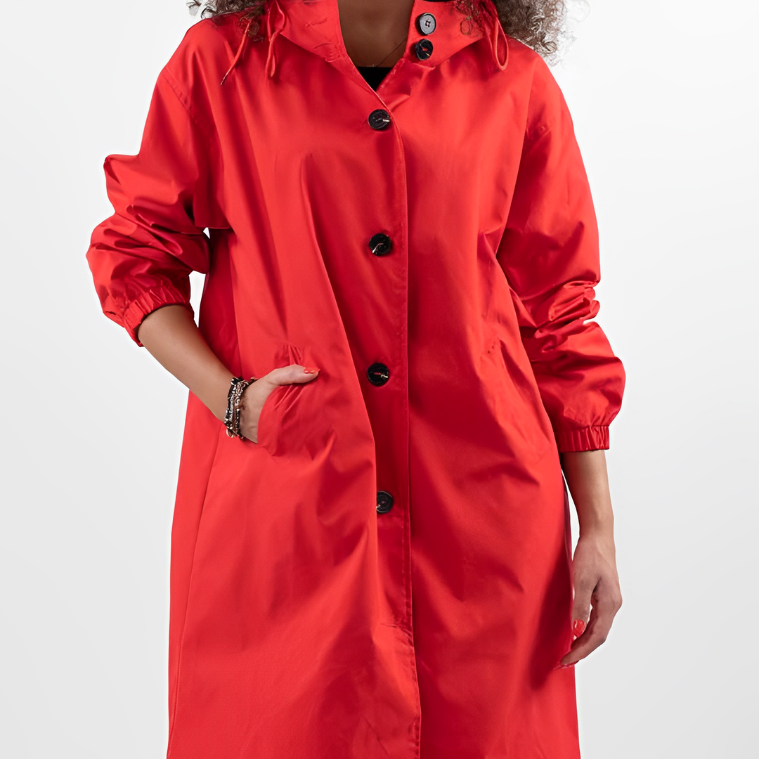 Women's Stylish Waterproof Rain Coat with Hood | Ideal for Autumn/Winter