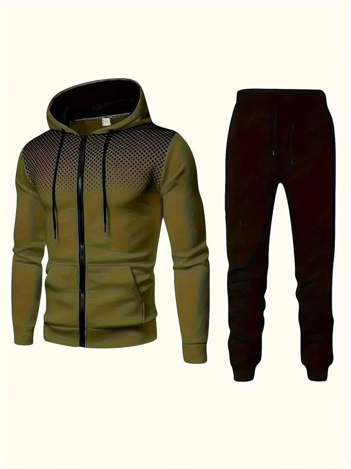 Casual Athletic Tracksuit Hoodie and Drawstring Pants for Men | Ideal for All Seasons