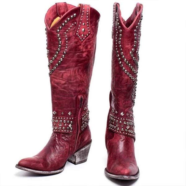 Vegan Leather Western Cowboy Boots with Heel for Women | Perfect for Everyday Wear