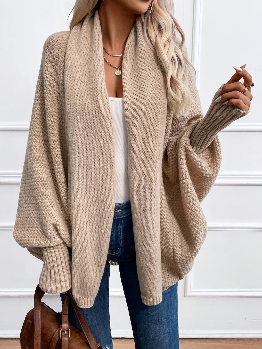 Elegant Warm Sleeve Cashmere Knitwear Cardigan for Women | Ideal for Winter