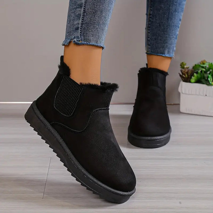 Casual Stylish Suede Ankle Boots with Fur for Women | Perfect for Casual Days