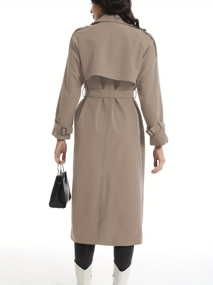 Women’s Elegant Plus Size Double Breasted Trench Coat | Ideal for Autumn/Winter