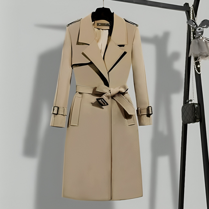 Women’s Elegant Petite Trench Coat with Belt | Ideal for Autumn/Winter