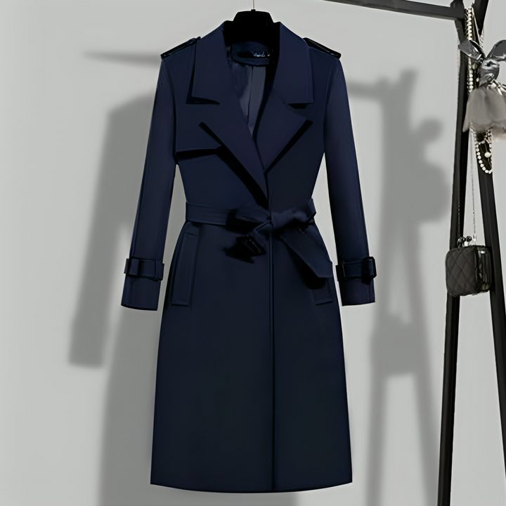 Women’s Elegant Petite Trench Coat with Belt | Ideal for Autumn/Winter