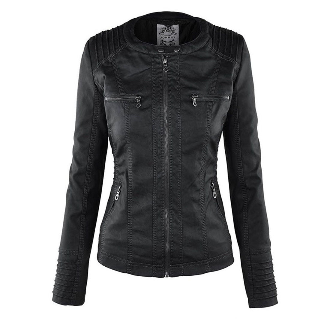 Casual Hooded Leather Jacket for Women | Ideal for All Seasons