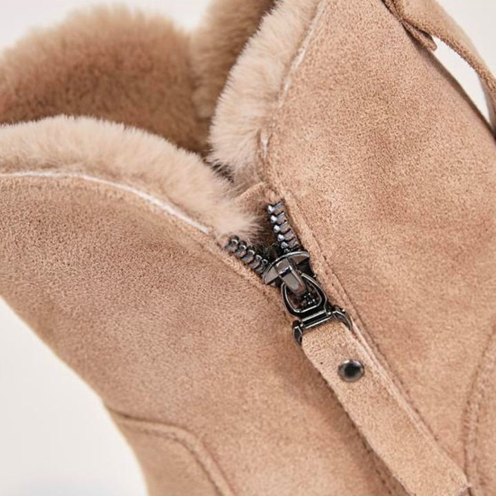 Casual Flat Ankle Boots with Zipper and Vegan Fur for Women | Perfect for Casual Days