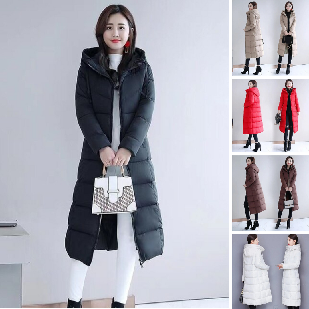 Women's Luxurious Slim-Fit Parka Down Jacket with Hood and Zipper | Ideal for Autumn/Winter