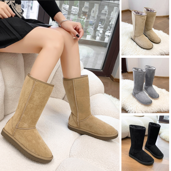 Suede Cowgirl Boots with Wool for Women | Perfect for Casual Days