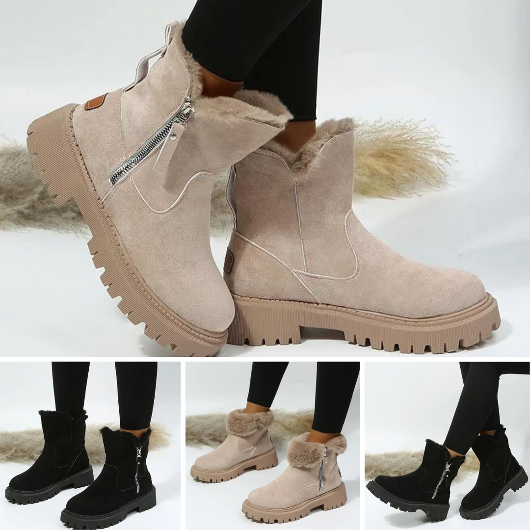 Stylish Casual Flat Ankle Boots with Zipper for Women | Perfect for Casual Days