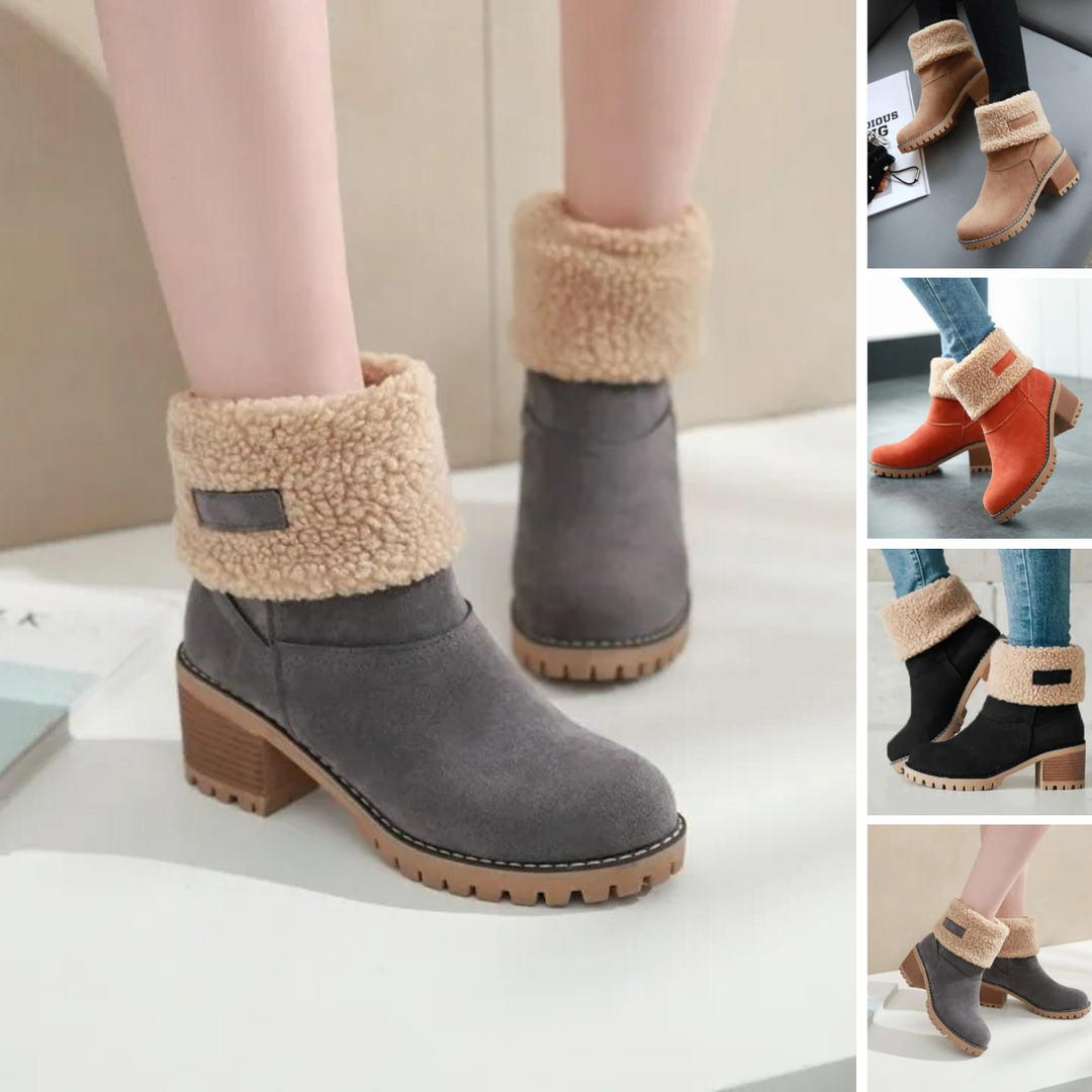 Warm Comfortable Suede Ankle Boots with Heel for Women | Ideal for Autumn