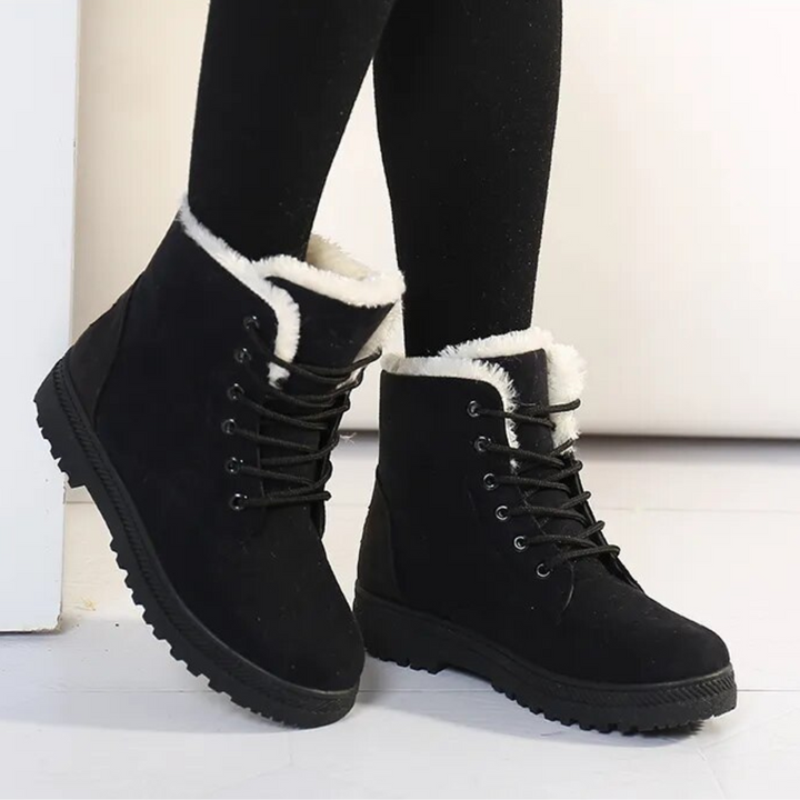 Casual Suede Winter Ankle Boots with Wool and Heel for Women | Ideal for Winter