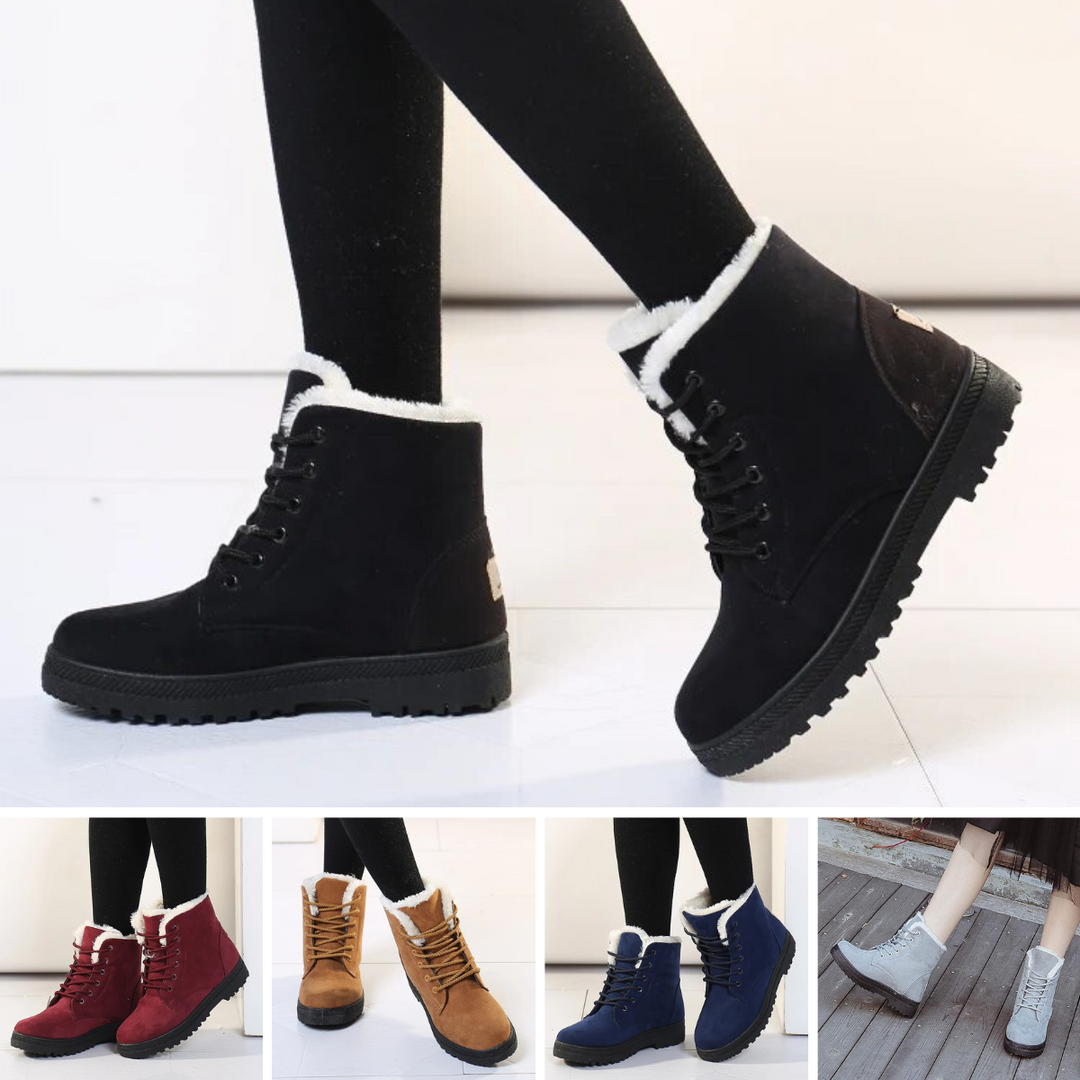 Casual Suede Winter Ankle Boots with Wool and Heel for Women | Ideal for Winter