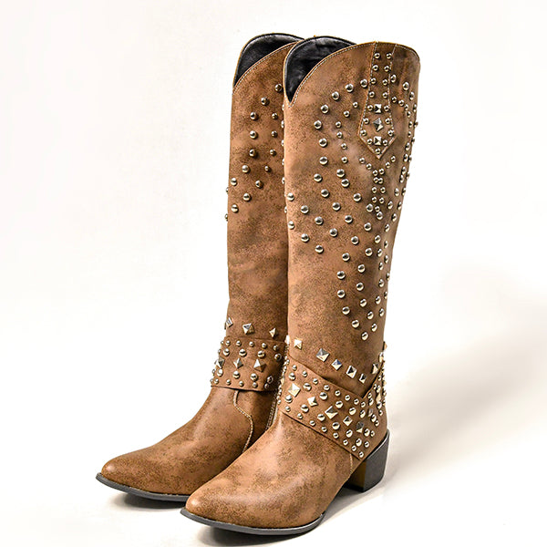 Vegan Leather Western Cowboy Boots with Heel for Women | Perfect for Everyday Wear