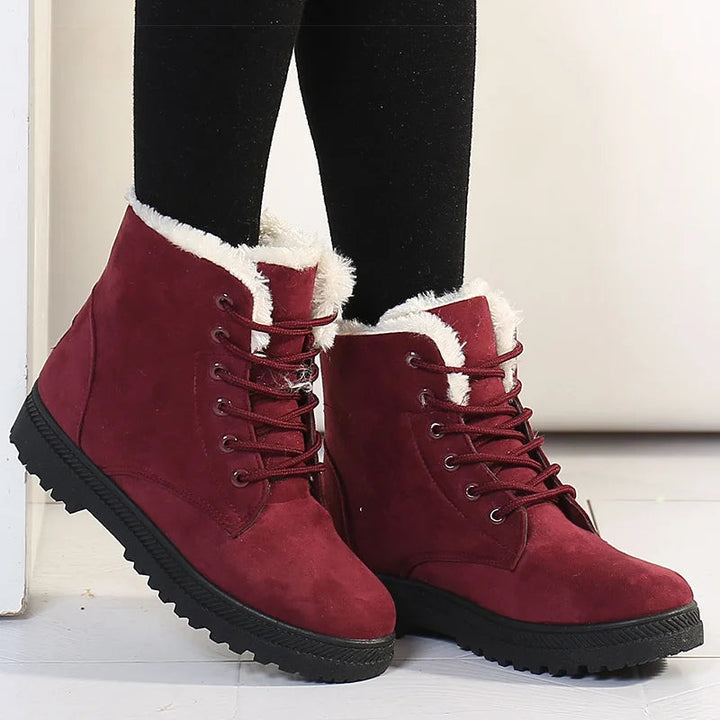 Stylish Flat Suede Ankle Boots with Wool for Women | Ideal for Winter