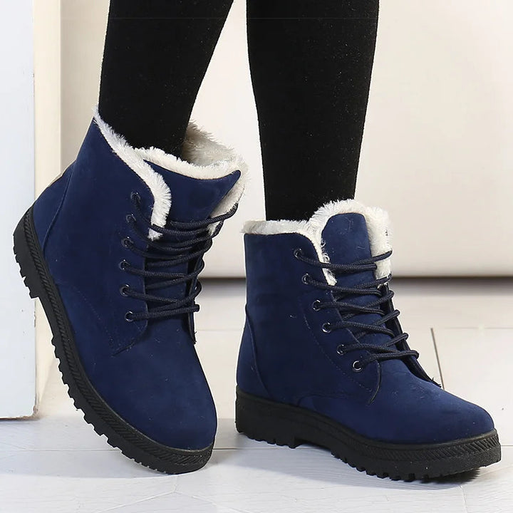 Stylish Flat Suede Ankle Boots with Wool for Women | Ideal for Winter