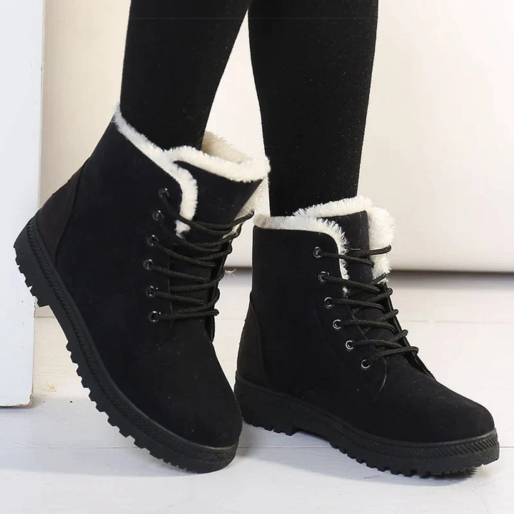 Stylish Flat Suede Ankle Boots with Wool for Women | Ideal for Winter