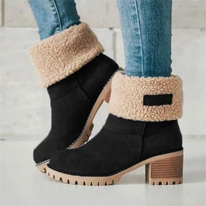 Stylish Suede Ankle Boots with Heel and Fur for Women | Perfect for Casual Days