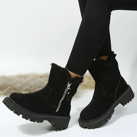 Stylish Casual Flat Ankle Boots with Zipper for Women | Perfect for Casual Days