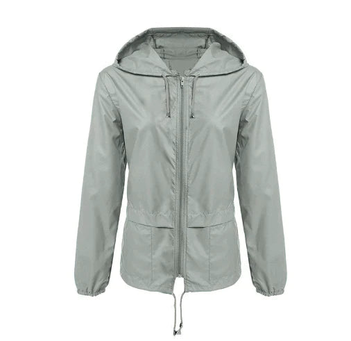 Women's Stylish Waterproof Raincoat Jacket with Hood and Zipper | Perfect for Outdoor Activities