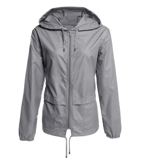 Women's Stylish Waterproof Raincoat Jacket with Hood and Zipper | Perfect for Outdoor Activities