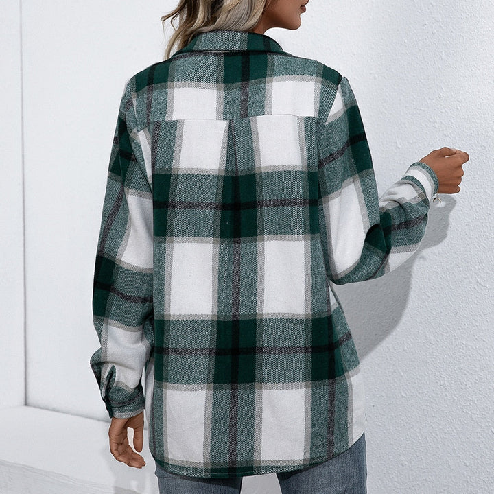 Elegant Fleece Checkered Sweater for Women | Ideal for Winter