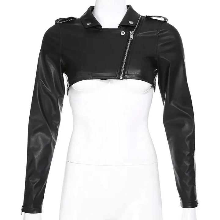 Stylish Crop Top Leather Jacket for Women | Ideal for Spring