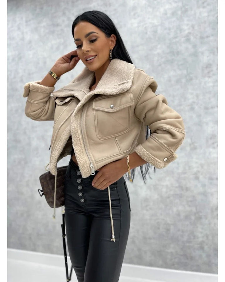 Casual Faux Leather Jacket with Fur for Women | Perfect for Everyday Wear