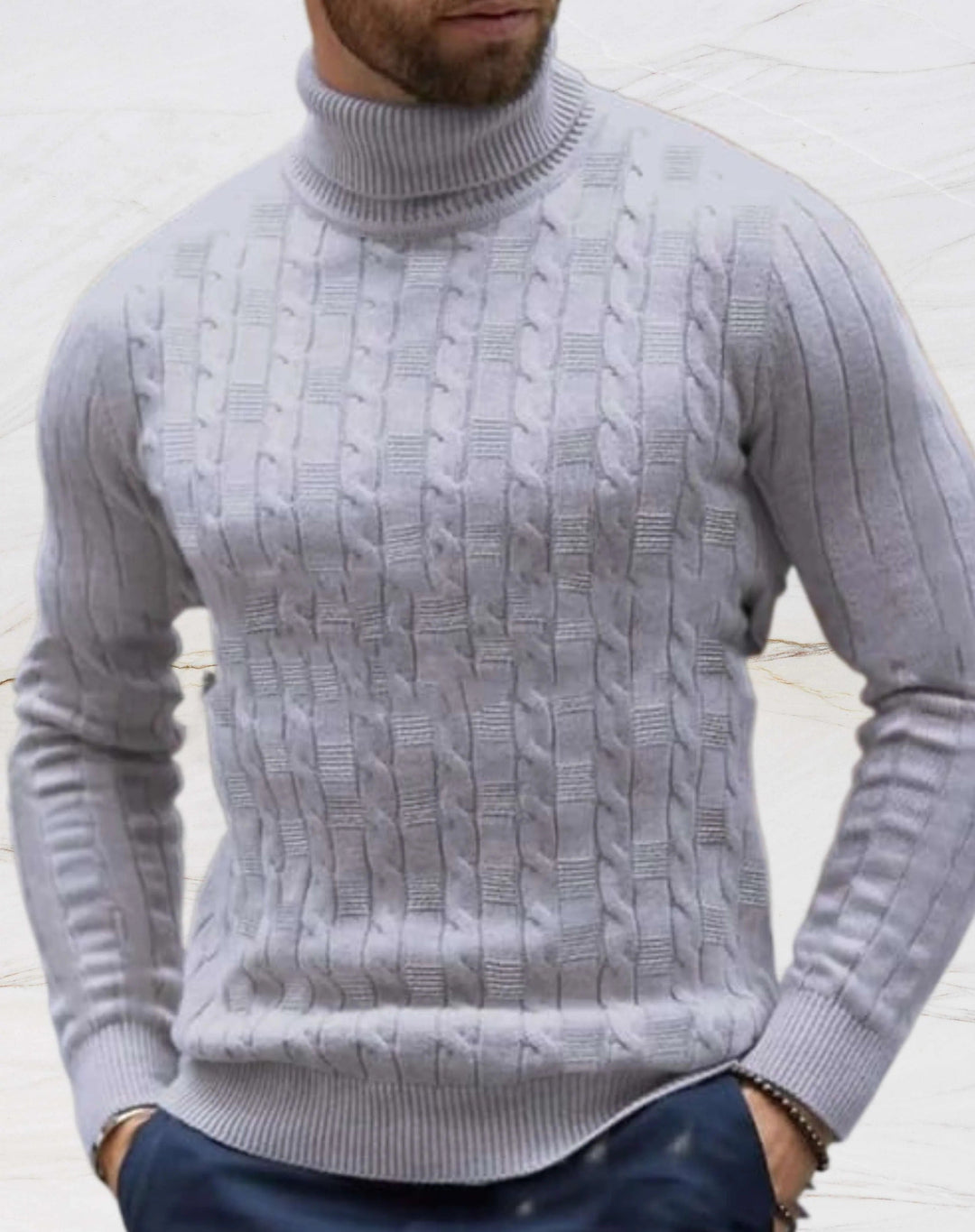 Chic Turtleneck Knitted Sweater for Men | Perfect for Everyday Wear