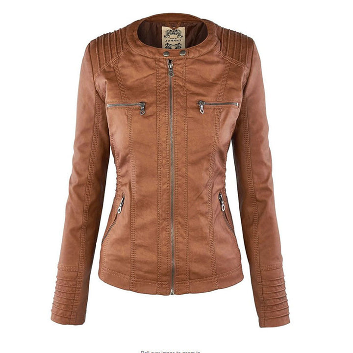 Casual Hooded Leather Jacket for Women | Ideal for All Seasons