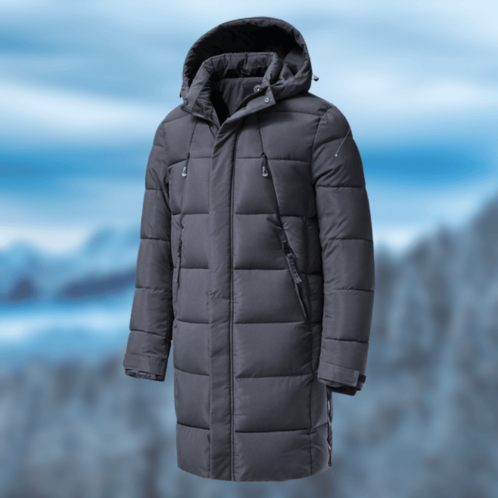 Women's Elegant Long Padded Winter Down Coat with Hood and Zippers | Ideal for Autumn/Winter