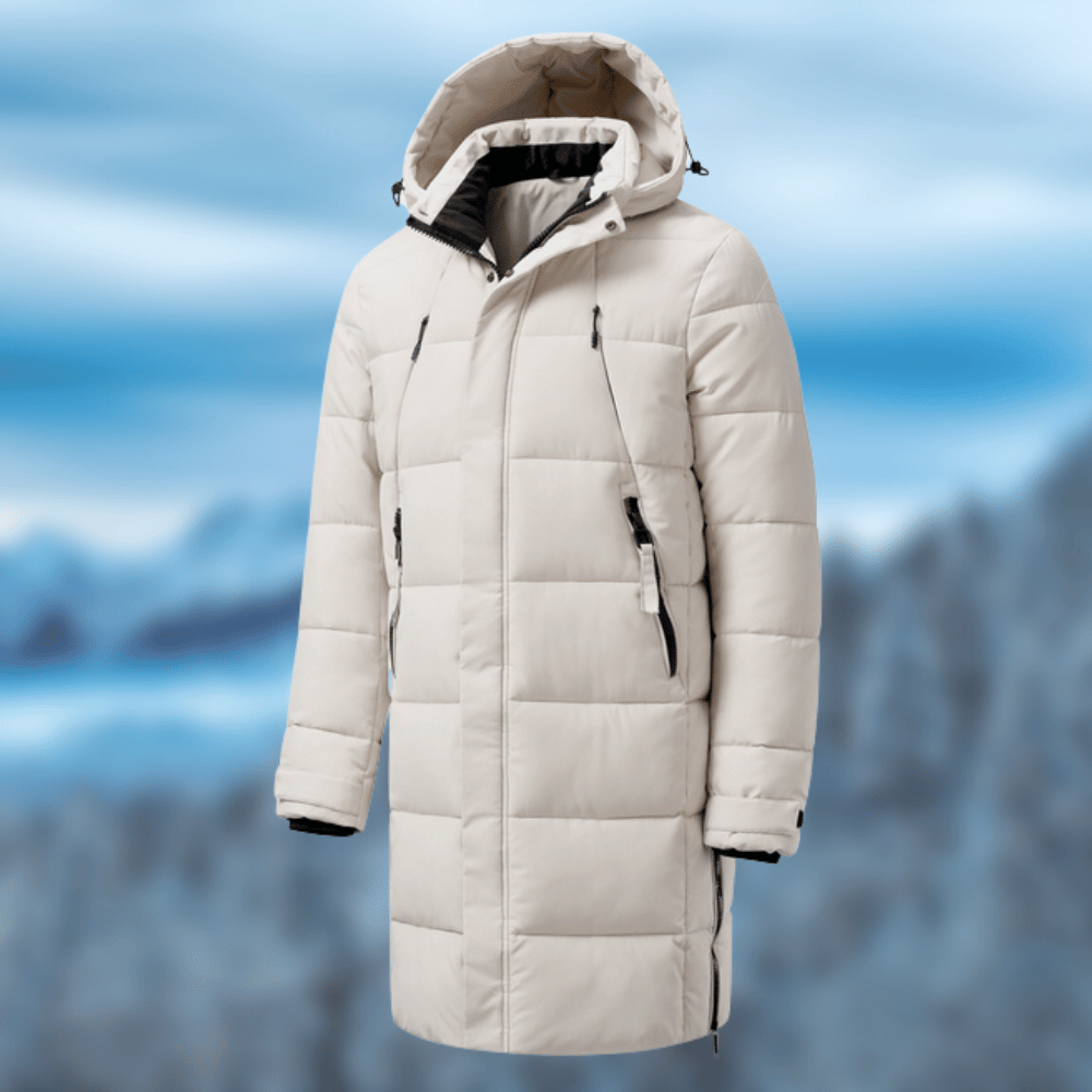 Women's Elegant Long Padded Winter Down Coat with Hood and Zippers | Ideal for Autumn/Winter