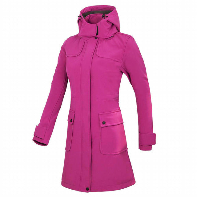 Casual Long Outdoor Waterproof Ski Jacket with Hood for Women | Perfect for Outdoor Activities