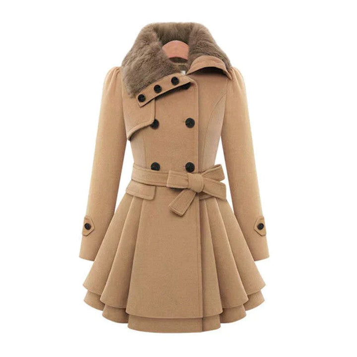 Women's Elegant Cashmere Coat with Wool Sherpa | Ideal for Autumn/Winter