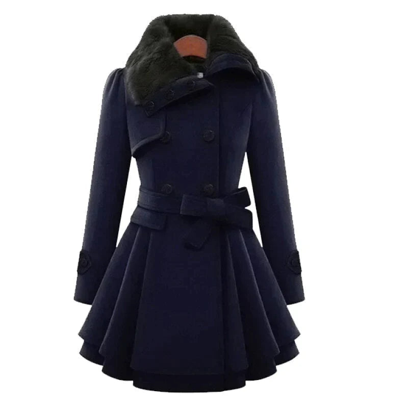 Women's Elegant Cashmere Coat with Wool Sherpa | Ideal for Autumn/Winter