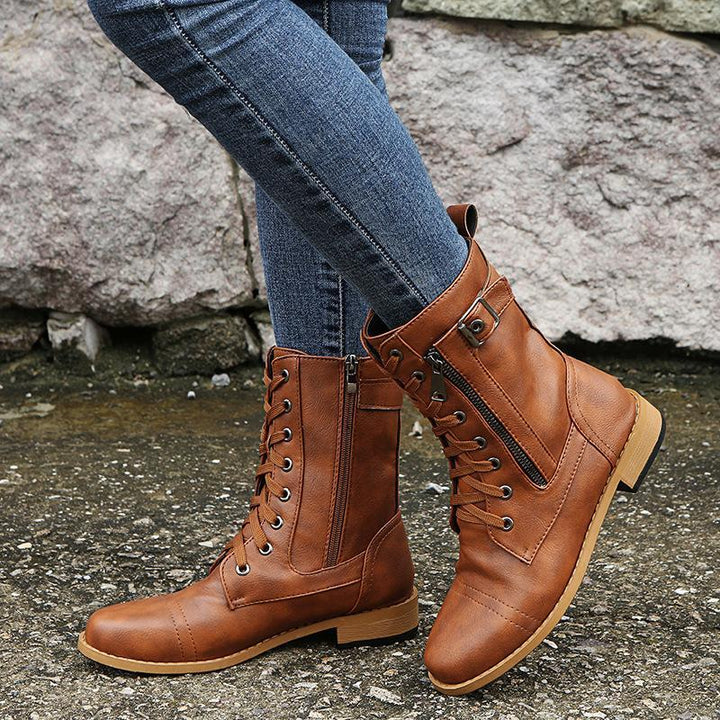 Faux Leather Ankle Boots with Zipper for Women | Perfect for Casual Days