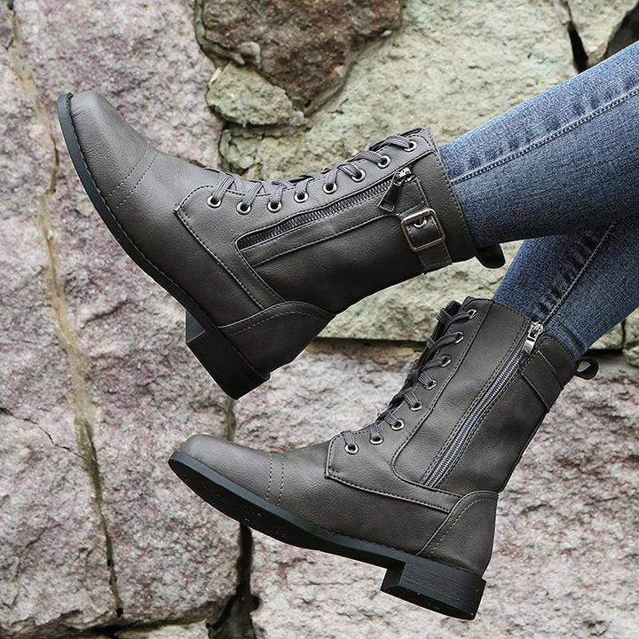 Faux Leather Ankle Boots with Zipper for Women | Perfect for Casual Days