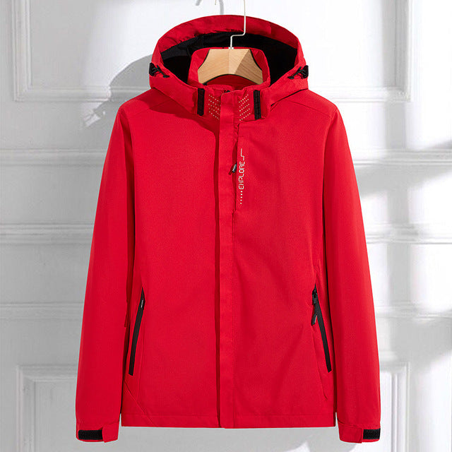 Elegant Casual Waterproof Outdoor Rain Jacket with Hood for Women | Perfect for Outdoor Activities