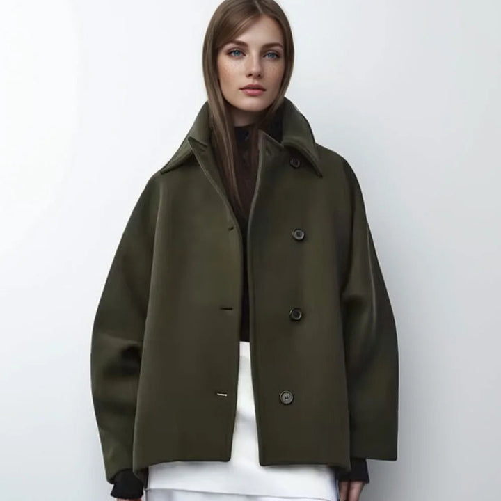 Women's Oversized Warm Wool Winter Coat in Trench Style | Ideal for Autumn/Winter