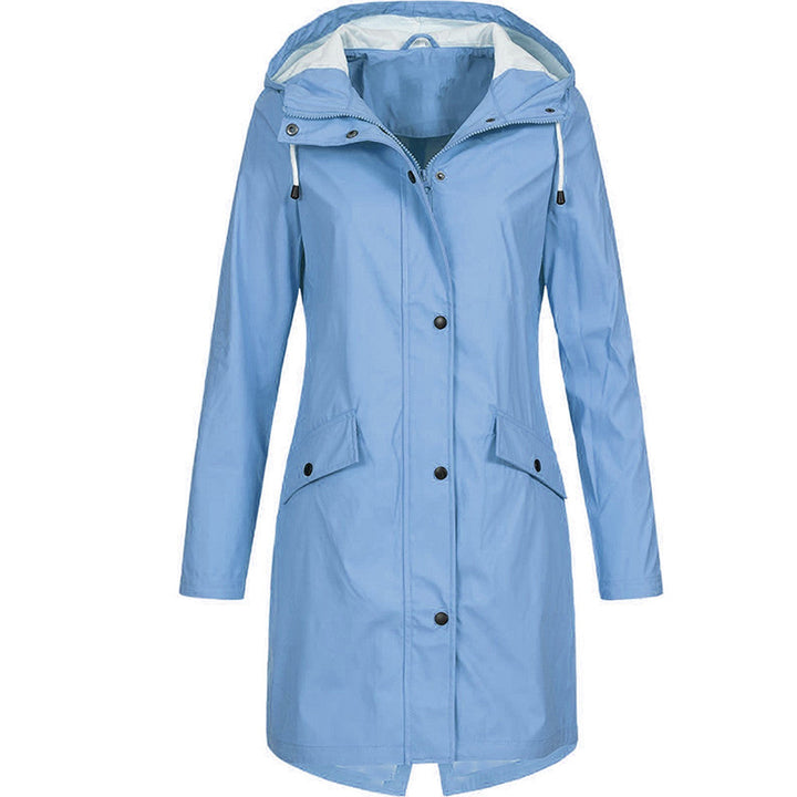 Stylish Solid Rain Jacket, Waterproof Outdoor Coat for Women | Perfect for Autumn/Winter Activities