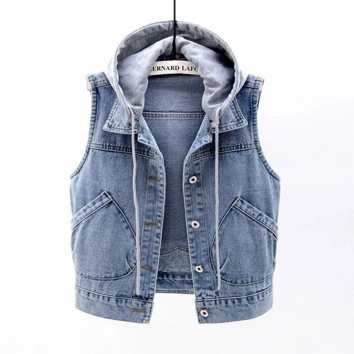 Casual Men's Hooded Denim Vest with Pockets | Perfect for Everyday Wear