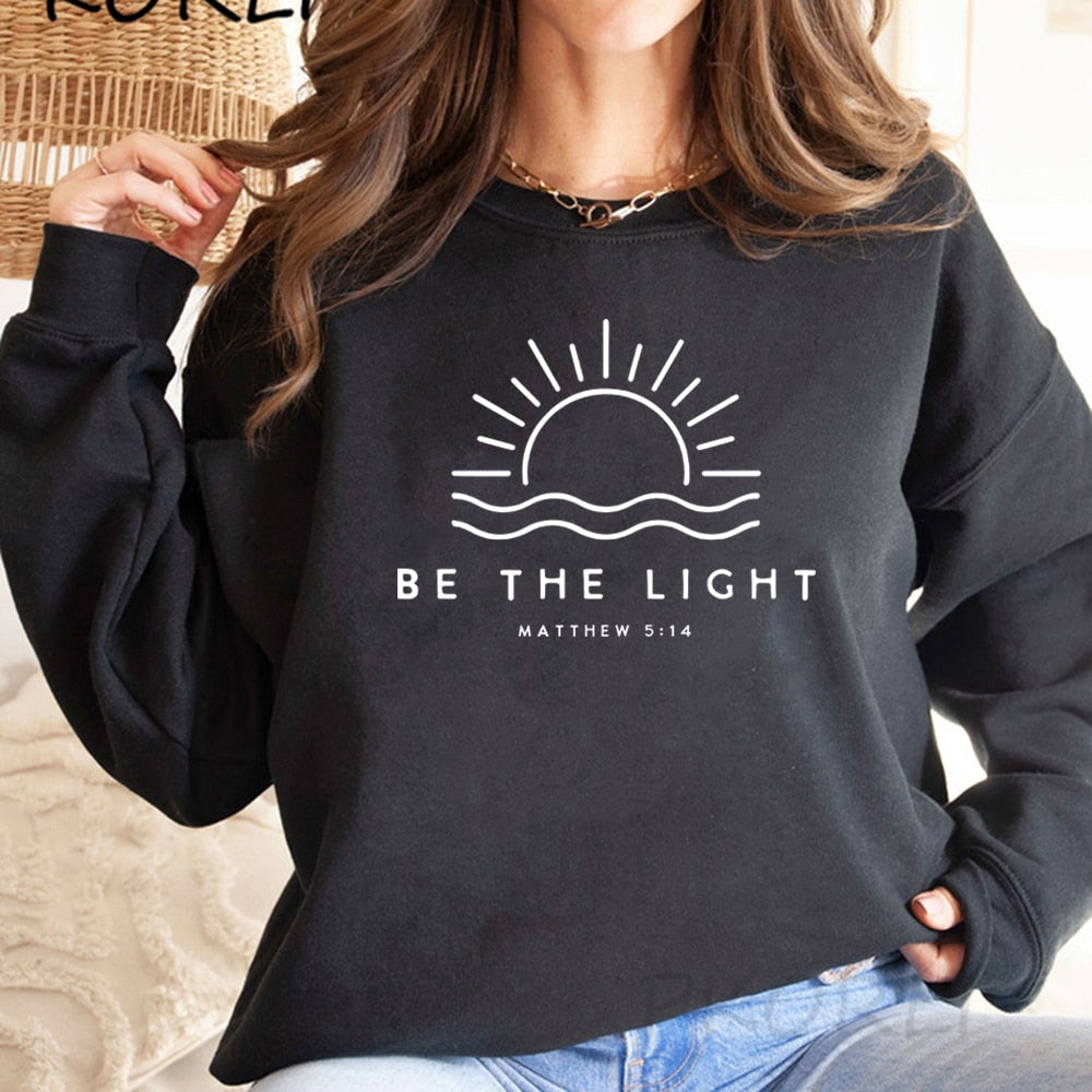 Warm Cotton Sweater "Be The Light" For Women | Ideal for Autumn