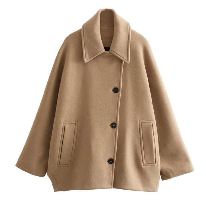 Women's Oversized Warm Wool Winter Coat in Trench Style | Ideal for Autumn/Winter