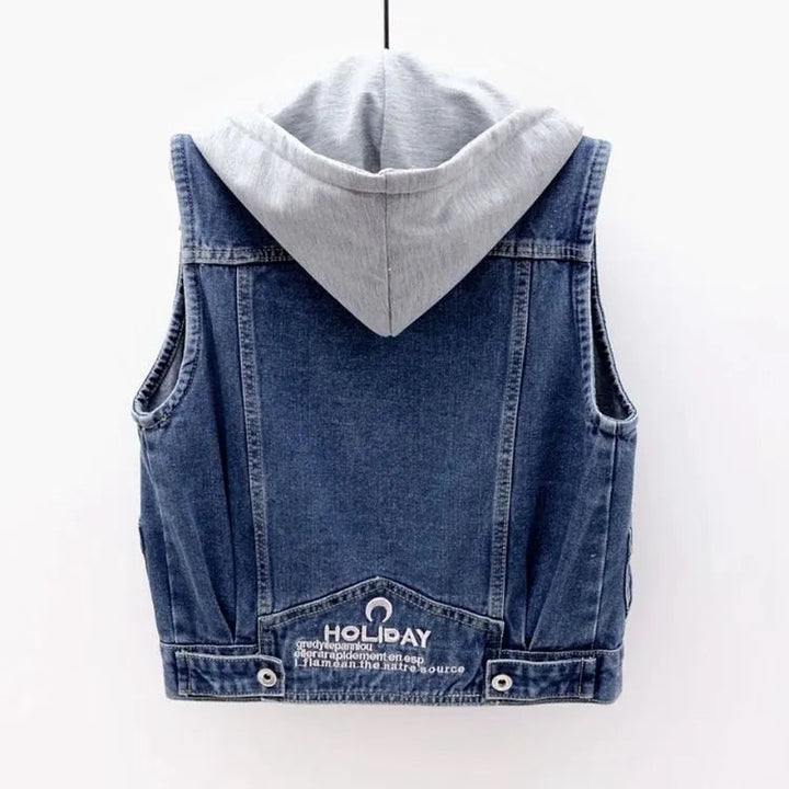 Casual Men's Hooded Denim Vest with Pockets | Perfect for Everyday Wear