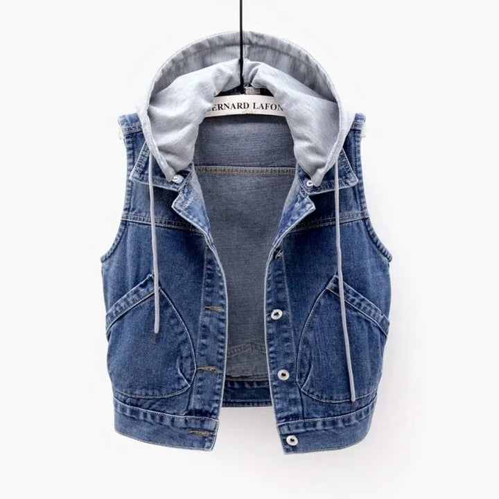 Casual Men's Hooded Denim Vest with Pockets | Perfect for Everyday Wear