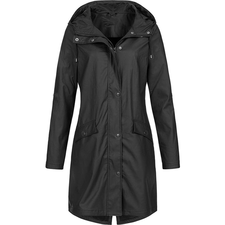 Stylish Solid Rain Jacket, Waterproof Outdoor Coat for Women | Perfect for Autumn/Winter Activities