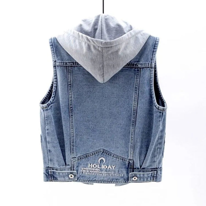 Casual Men's Hooded Denim Vest with Pockets | Perfect for Everyday Wear