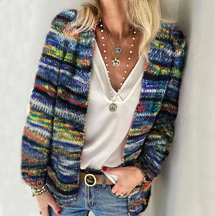 Women's Multicolor Knit Cardigan | Ideal for Autumn/Winter